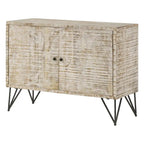 Meuble d'appoint Komomo blanc délavé à 1 étagère réglable