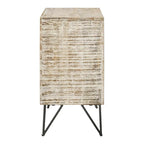 Meuble d'appoint Komomo blanc délavé à 1 étagère réglable