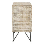 Meuble d'appoint Komomo blanc délavé à 1 étagère réglable