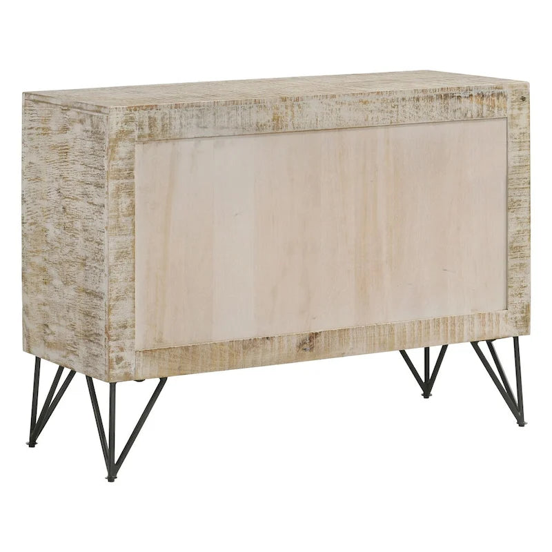 Meuble d'appoint Komomo blanc délavé à 1 étagère réglable