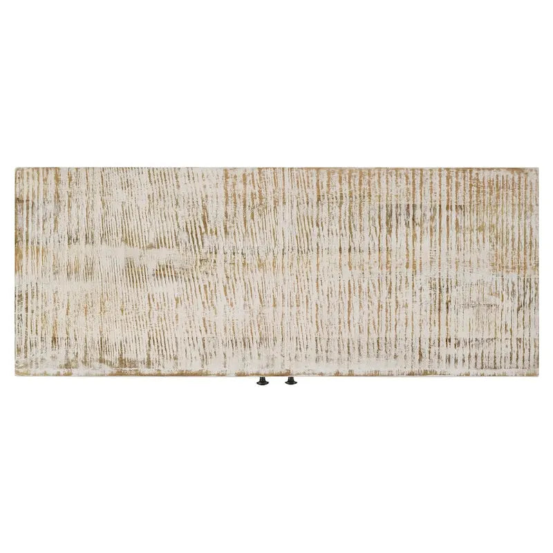 Meuble d'appoint Komomo blanc délavé à 1 étagère réglable