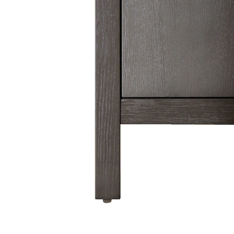 Buffet de salle à manger Cruz de style transitionnel gris en bois massif avec portes, de Furniture of America