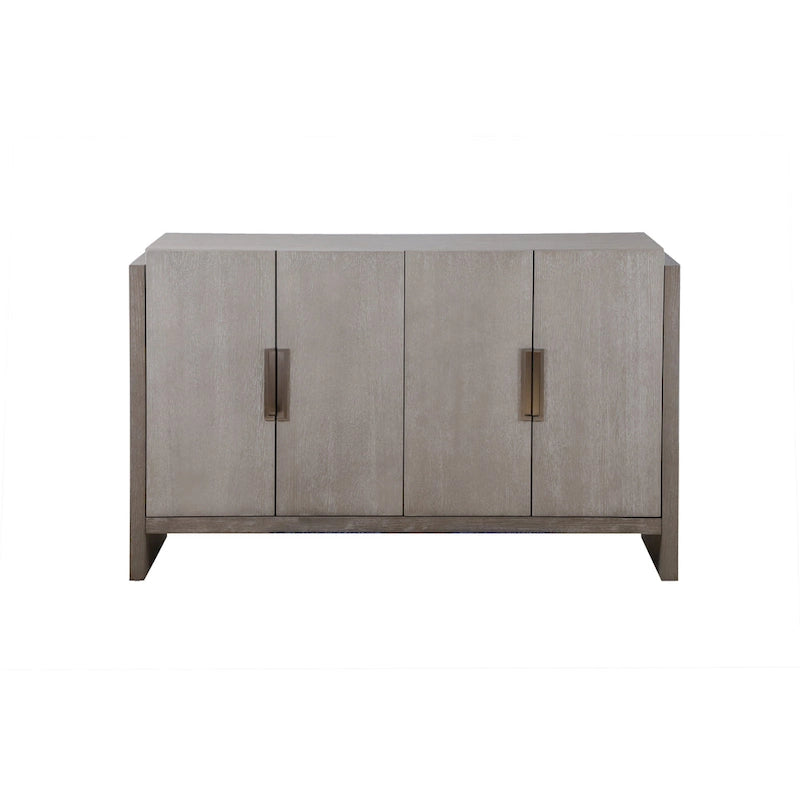 Buffet de salle à manger Cruz de style transitionnel gris en bois massif avec portes, de Furniture of America