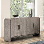 Buffet de salle à manger Cruz de style transitionnel gris en bois massif avec portes, de Furniture of America