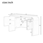 Buffet à rayures de 63 pouces avec étagères réglables