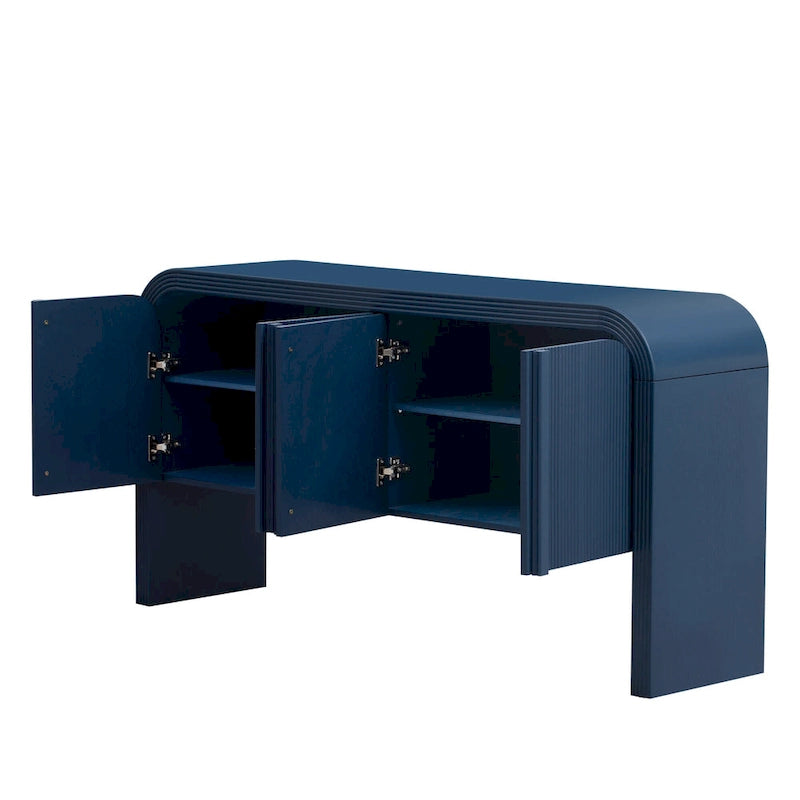 Buffet à rayures de 63 pouces avec étagères réglables