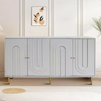 Buffet de rangement moderne en bois, autoportant, avec un pied de support central