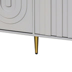 Buffet de rangement moderne en bois, autoportant, avec un pied de support central