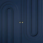 Buffet de rangement moderne en bois, autoportant, avec un pied de support central