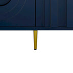 Buffet de rangement moderne en bois, autoportant, avec un pied de support central