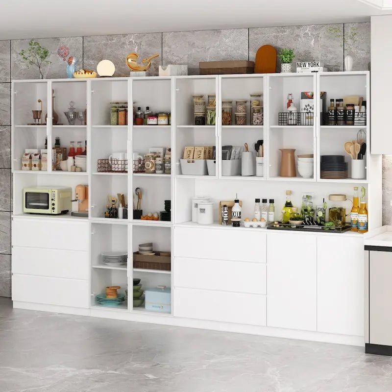 Buffet et vitrine modulaires - Design modulaire en blanc immaculé