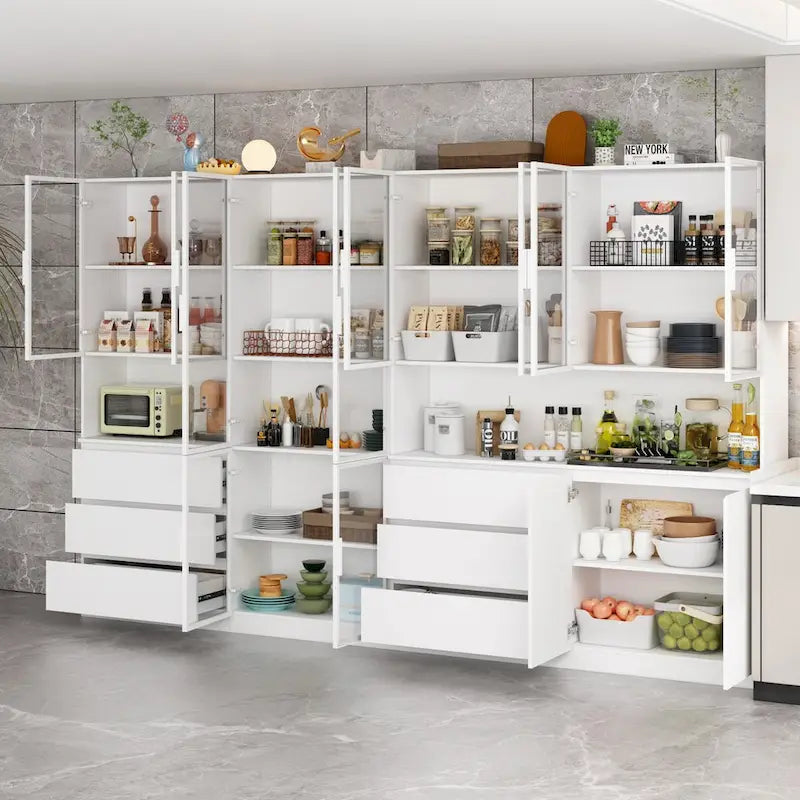 Buffet et vitrine modulaires - Design modulaire en blanc immaculé
