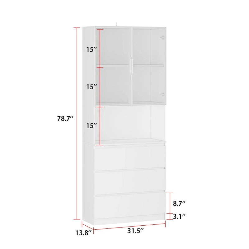 Buffet et vitrine modulaires - Design modulaire en blanc immaculé