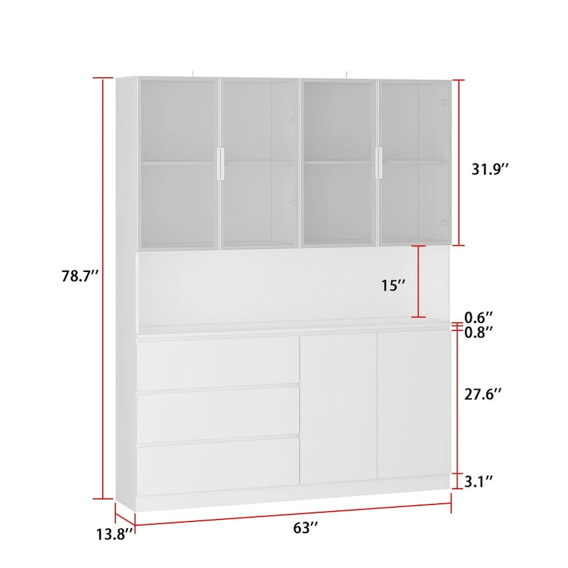 Buffet et vitrine modulaires - Design modulaire en blanc immaculé