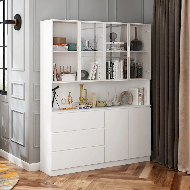 Buffet et vitrine modulaires - Design modulaire en blanc immaculé