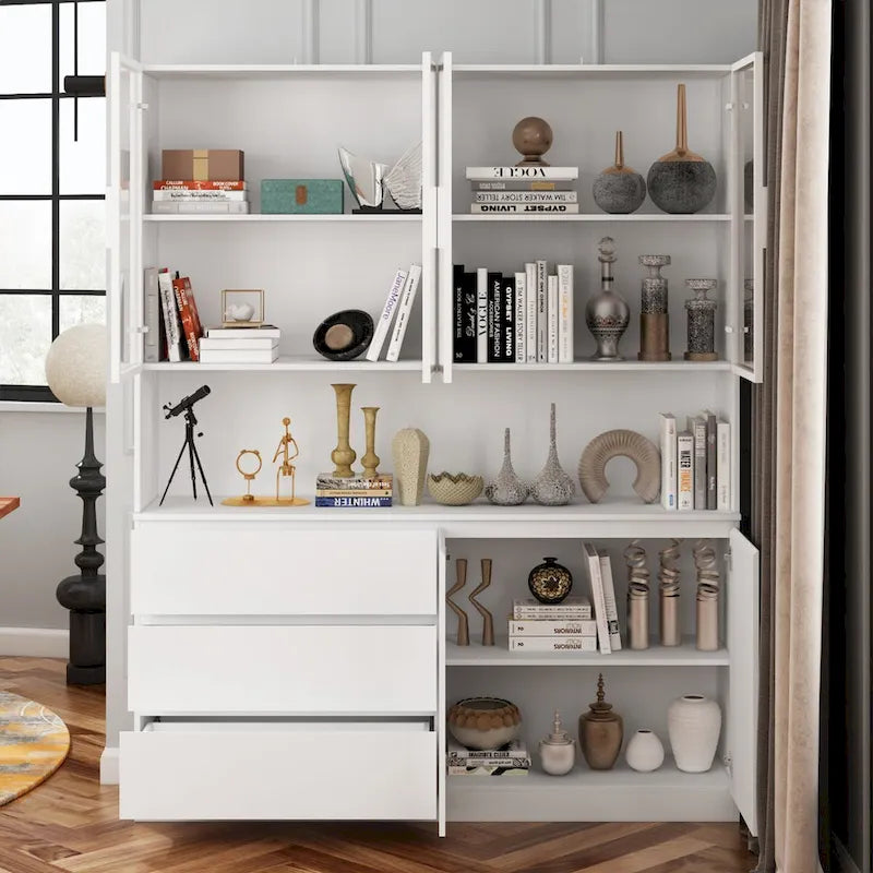 Buffet et vitrine modulaires - Design modulaire en blanc immaculé