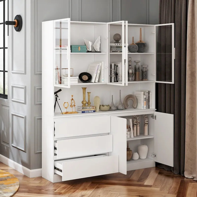 Buffet et vitrine modulaires - Design modulaire en blanc immaculé