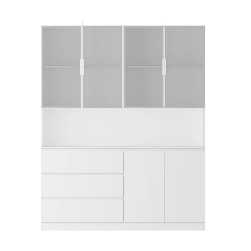 Buffet et vitrine modulaires - Design modulaire en blanc immaculé