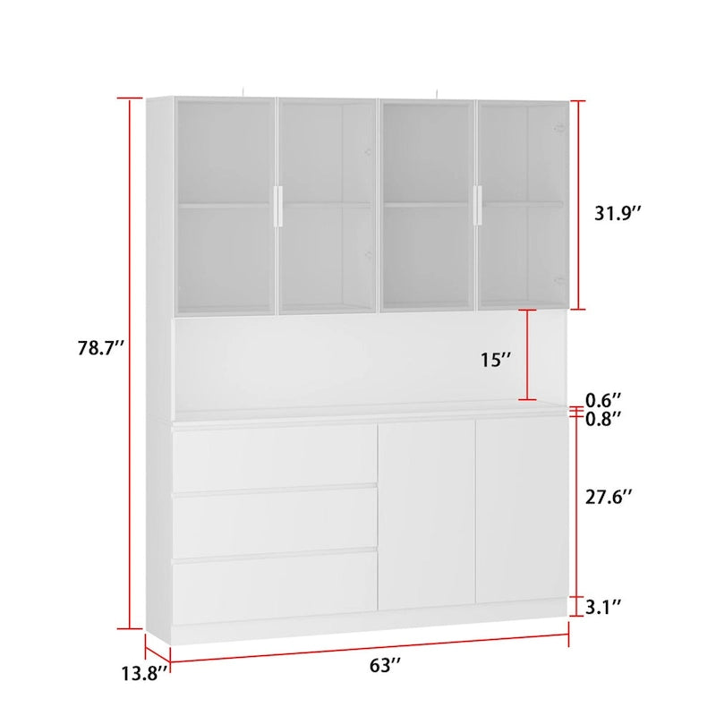 Buffet et vitrine modulaires - Design modulaire en blanc immaculé