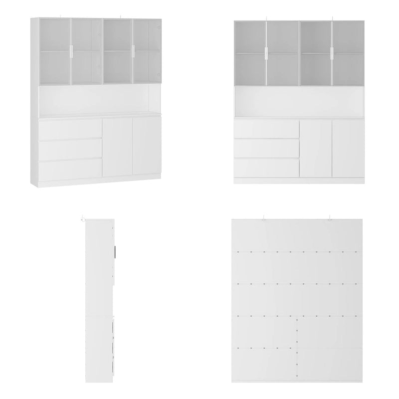 Buffet et vitrine modulaires - Design modulaire en blanc immaculé
