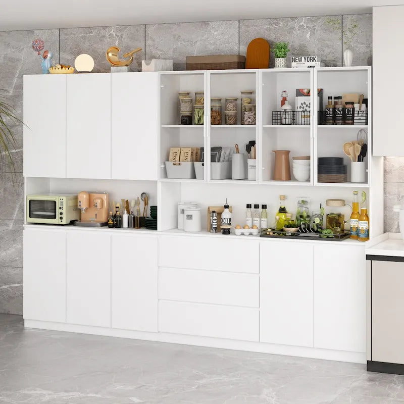 Buffet et vitrine modulaires - Design modulaire en blanc immaculé