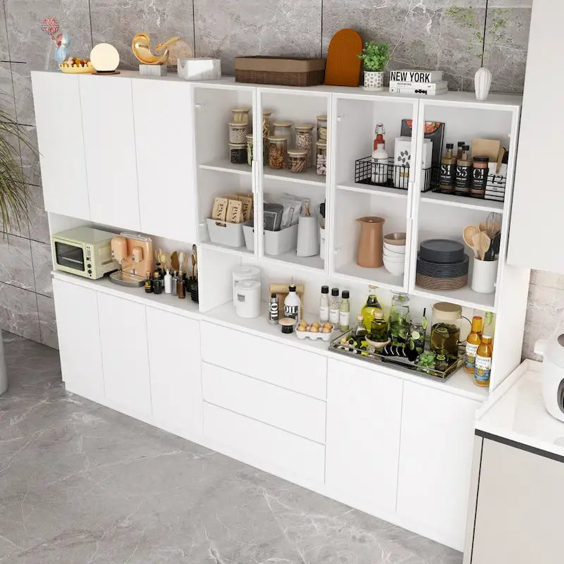 Buffet et vitrine modulaires - Design modulaire en blanc immaculé
