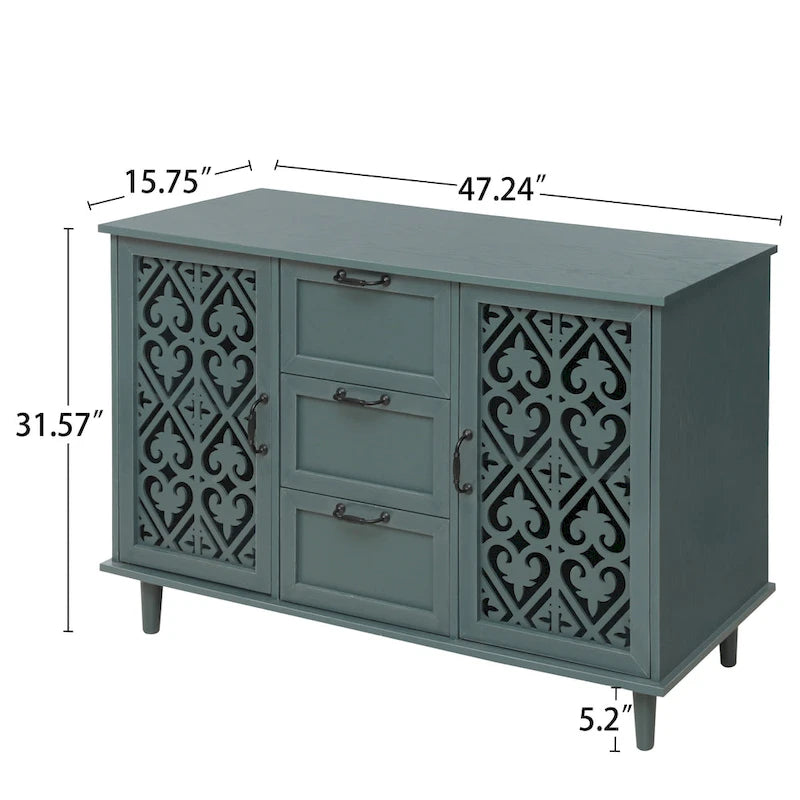 Buffet à 2 portes et 3 tiroirs