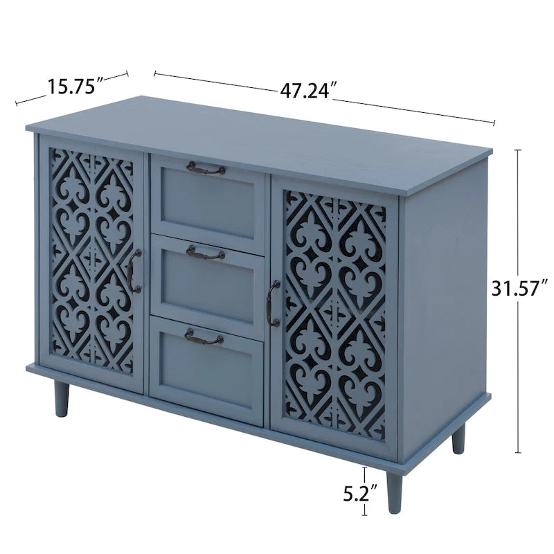 Buffet à 2 portes et 3 tiroirs