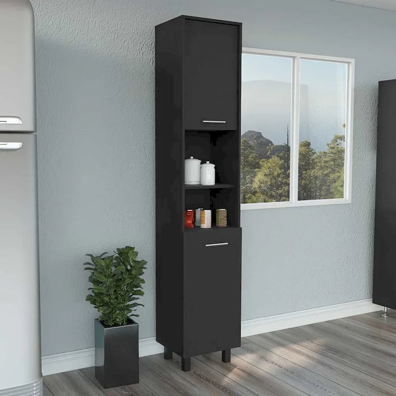 Armoire de rangement Almada, trois étagères intérieures, finition blanche, haute qualité et durable