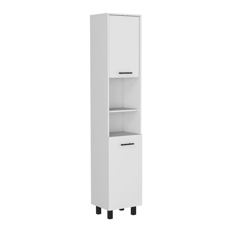 Armoire de rangement Almada, trois étagères intérieures, finition blanche, haute qualité et durable