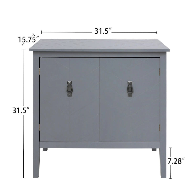Buffet en bois à 2 portes, style vintage, idéal pour salon, salle à manger ou bureau.
