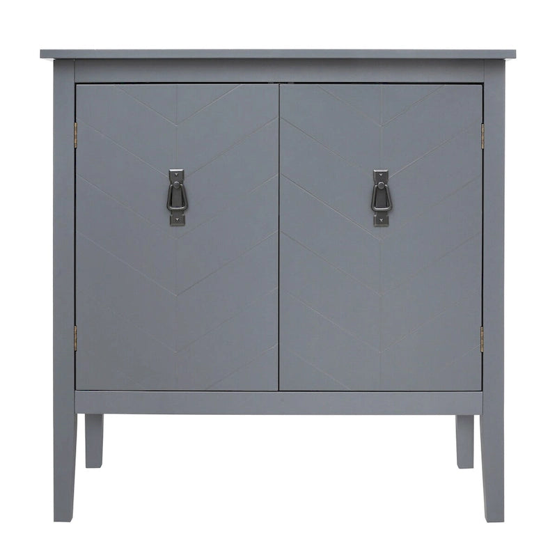 Buffet en bois à 2 portes, style vintage, idéal pour salon, salle à manger ou bureau.