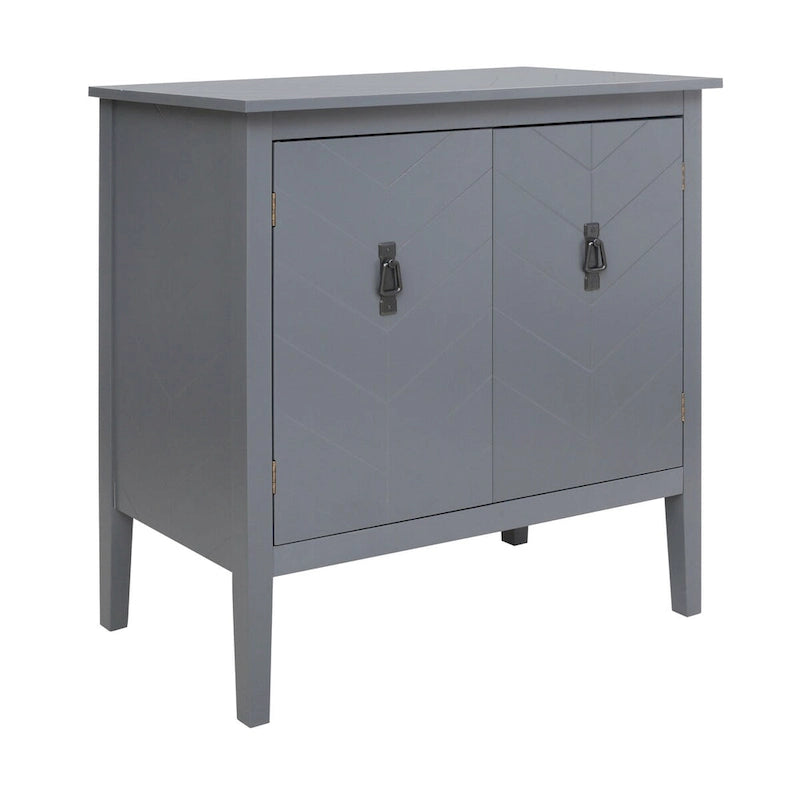 Buffet en bois à 2 portes, style vintage, idéal pour salon, salle à manger ou bureau.