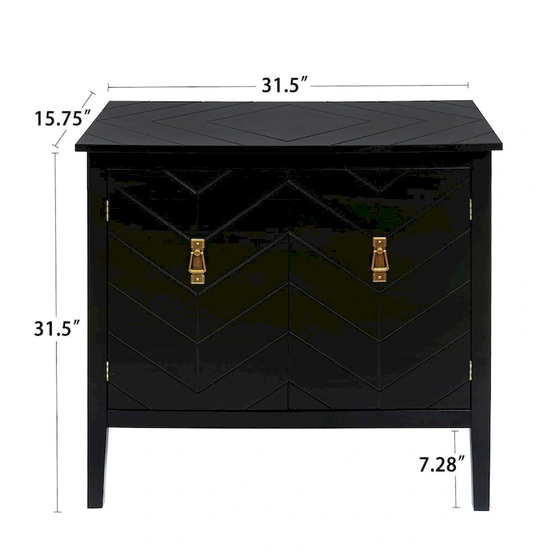 Buffet en bois à 2 portes, style vintage, idéal pour salon, salle à manger ou bureau.