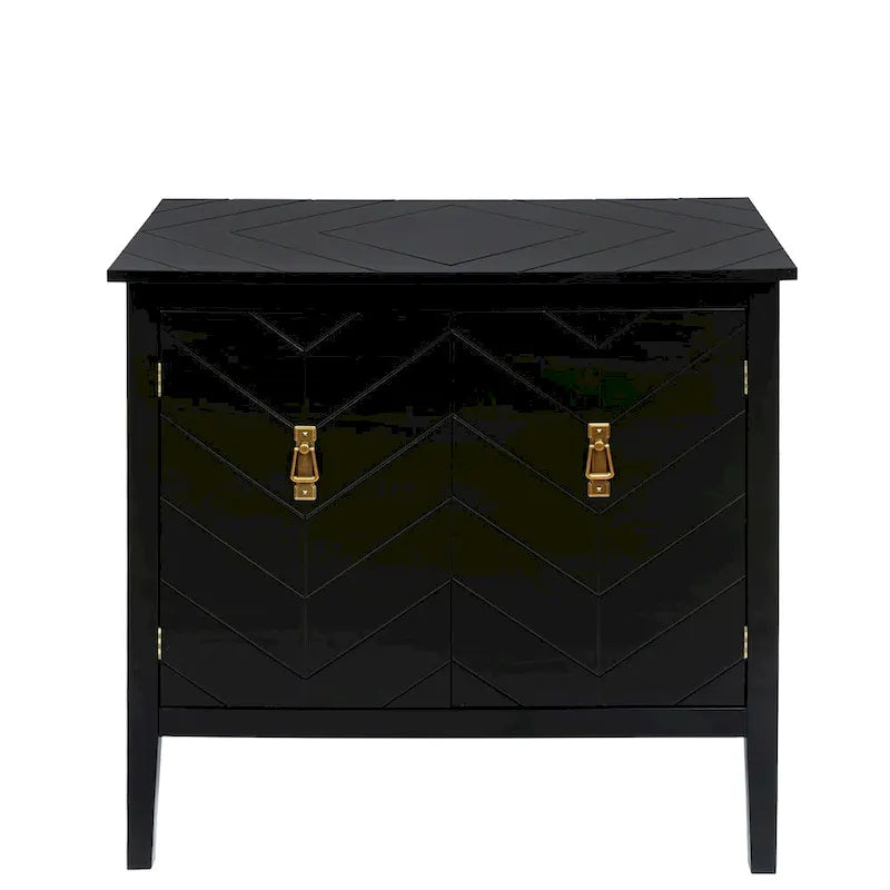 Buffet en bois à 2 portes, style vintage, idéal pour salon, salle à manger ou bureau.