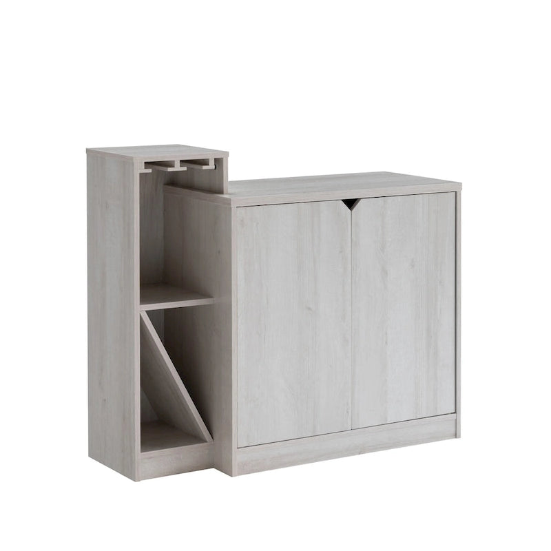 Meuble bar, vitrine de rangement pour bouteilles de vin, capacité de 4 bouteilles - Chêne blanc