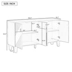 Meuble léger et luxueux orné de motifs géométriques, idéal pour un couloir, une entrée ou un salon.