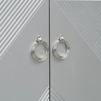 Meuble léger et luxueux orné de motifs géométriques, idéal pour un couloir, une entrée ou un salon.