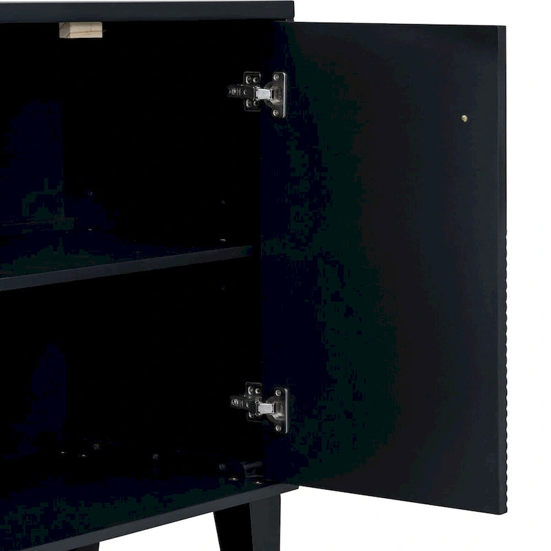 Meuble léger et luxueux orné de motifs géométriques, idéal pour un couloir, une entrée ou un salon.