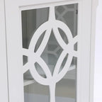 Buffet en pin blanc de 35,8 pouces de large avec portes vitrées (ensemble de 2)