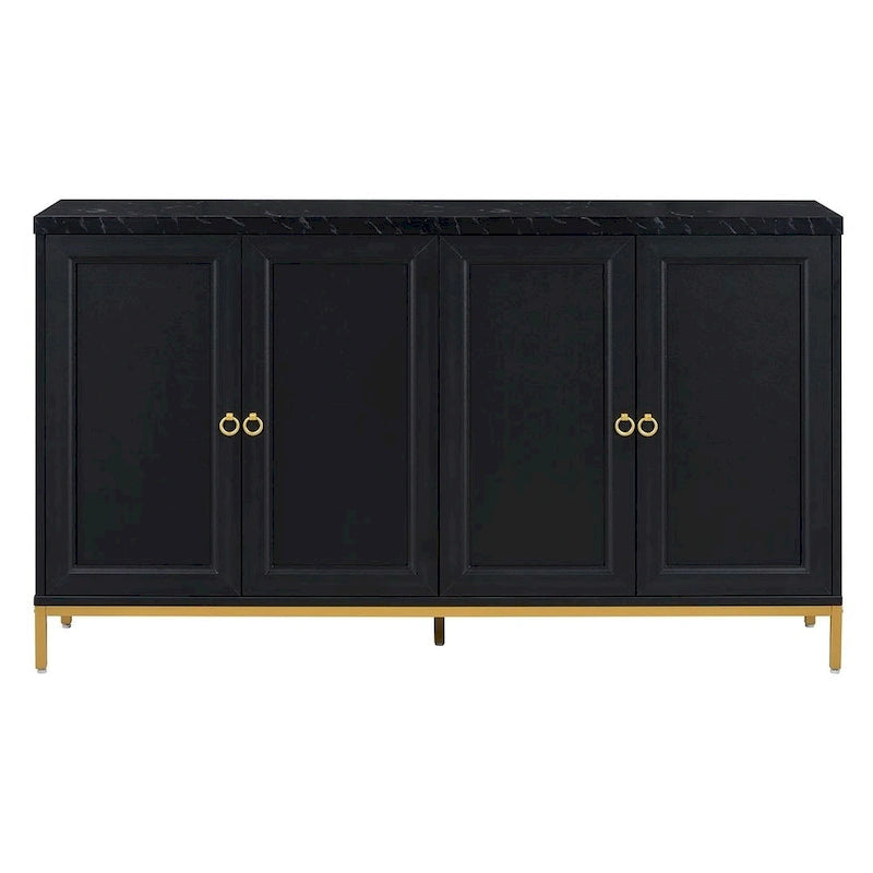 Buffet/vaisselier avec plateau en faux marbre et grand espace de rangement pour salle à manger (59,30 €).