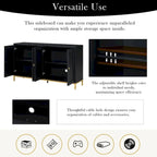Buffet/vaisselier avec plateau en faux marbre et grand espace de rangement pour salle à manger (59,30 €).