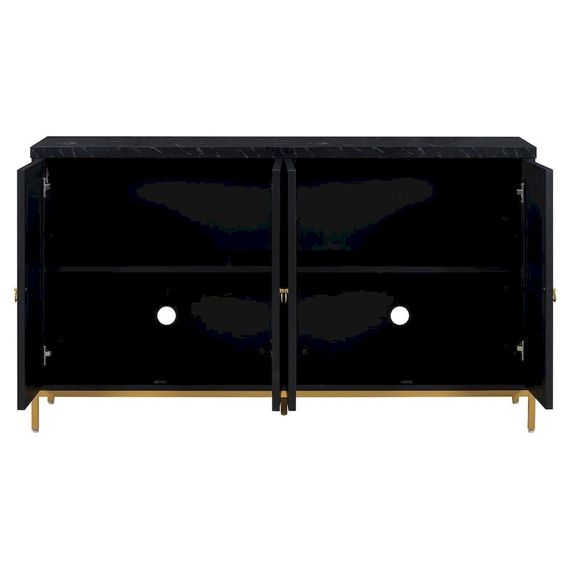 Buffet/vaisselier avec plateau en faux marbre et grand espace de rangement pour salle à manger (59,30 €).