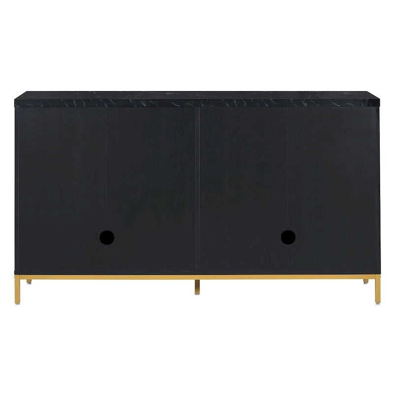 Buffet/vaisselier avec plateau en faux marbre et grand espace de rangement pour salle à manger (59,30 €).