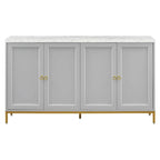 Buffet/vaisselier avec plateau en faux marbre et grand espace de rangement pour salle à manger (59,30 €).