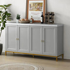Buffet/vaisselier avec plateau en faux marbre et grand espace de rangement pour salle à manger (59,30 €).