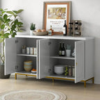 Buffet/vaisselier avec plateau en faux marbre et grand espace de rangement pour salle à manger (59,30 €).