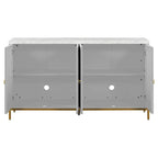 Buffet/vaisselier avec plateau en faux marbre et grand espace de rangement pour salle à manger (59,30 €).
