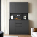 Armoire de cuisine autoportante de 74 pouces avec 6 portes, 3 étagères et 2 tiroirs, armoire polyvalente pour la cuisine et le rangement.