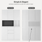 Armoire de cuisine autoportante de 74 pouces avec 6 portes, 3 étagères et 2 tiroirs, armoire polyvalente pour la cuisine et le rangement.
